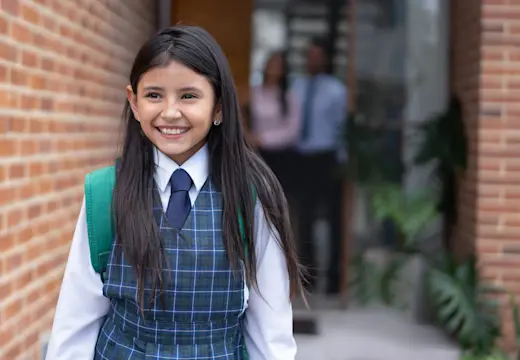 Girl Attending Private School after passing the entrance exams