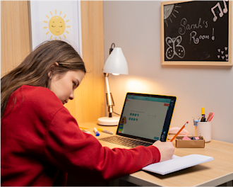 Child using Explore Learning online tuition