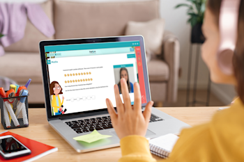 A child using Explore Learning's online tuition from their home
