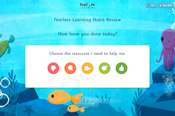 Graphic of Explore Learning's Fearless Learning Habit rating screen within their learning tool Compass