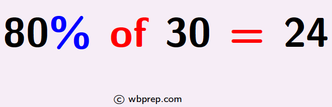 80 percent of 30 equals 24