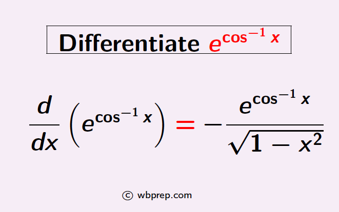 Differentiate e to the power cos inverse x
