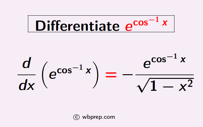 Differentiation Of E cos 1x WBPREP